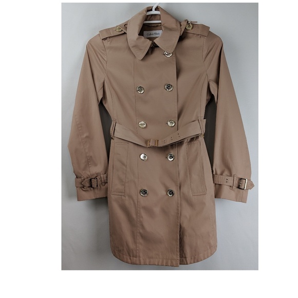 Calvin Klein Double Breasted Trench Rain Jacket - Picture 1 of 5